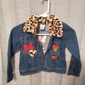Girl's Disney Junior Minnie Mouse Denim Jacket Size 5/6